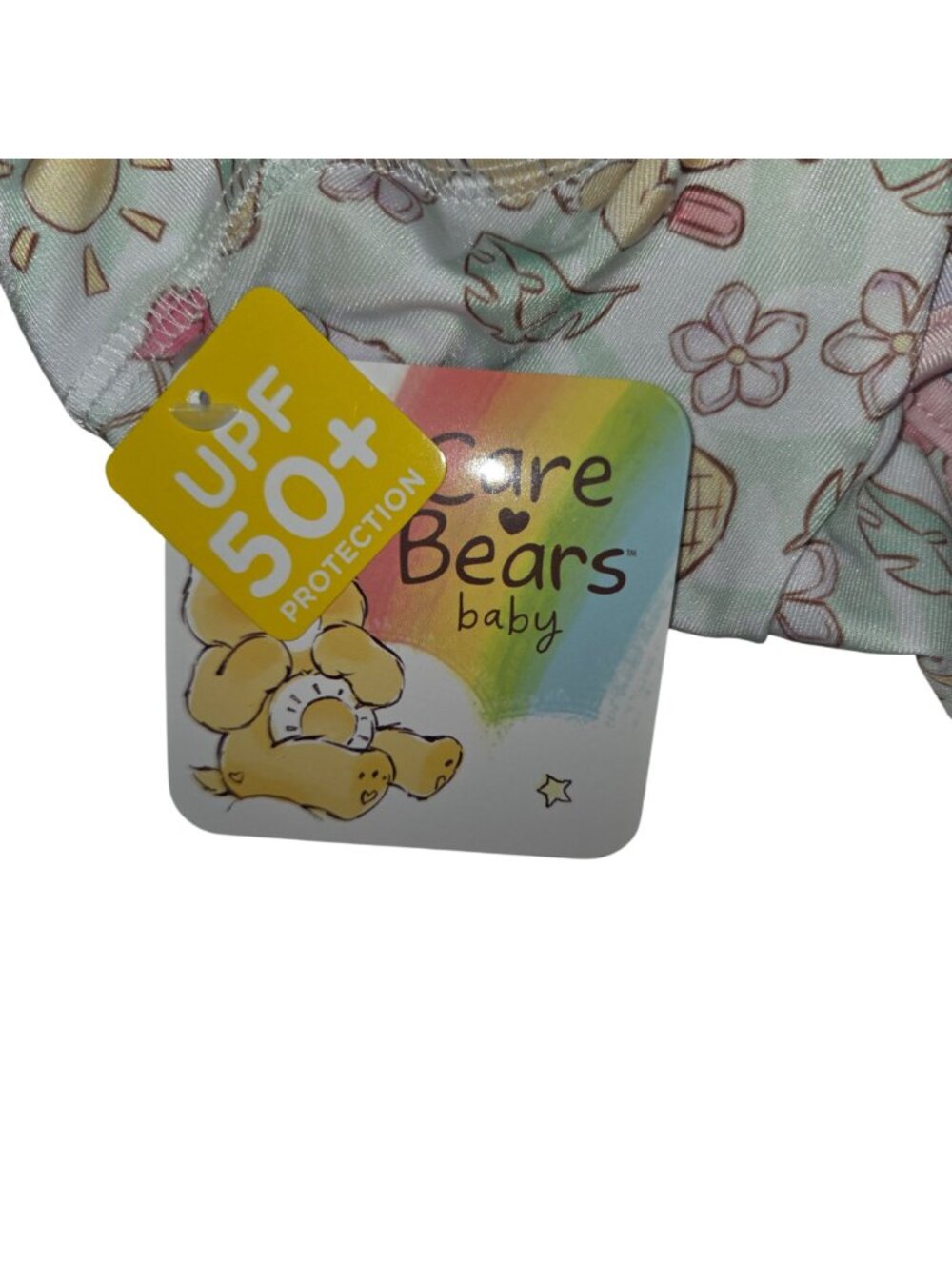 Care Bears Baby UPF 50+ Swim Hat Pink Trim Pastel Print OSFM Sun Protection 4404 - Picture 3 of 7